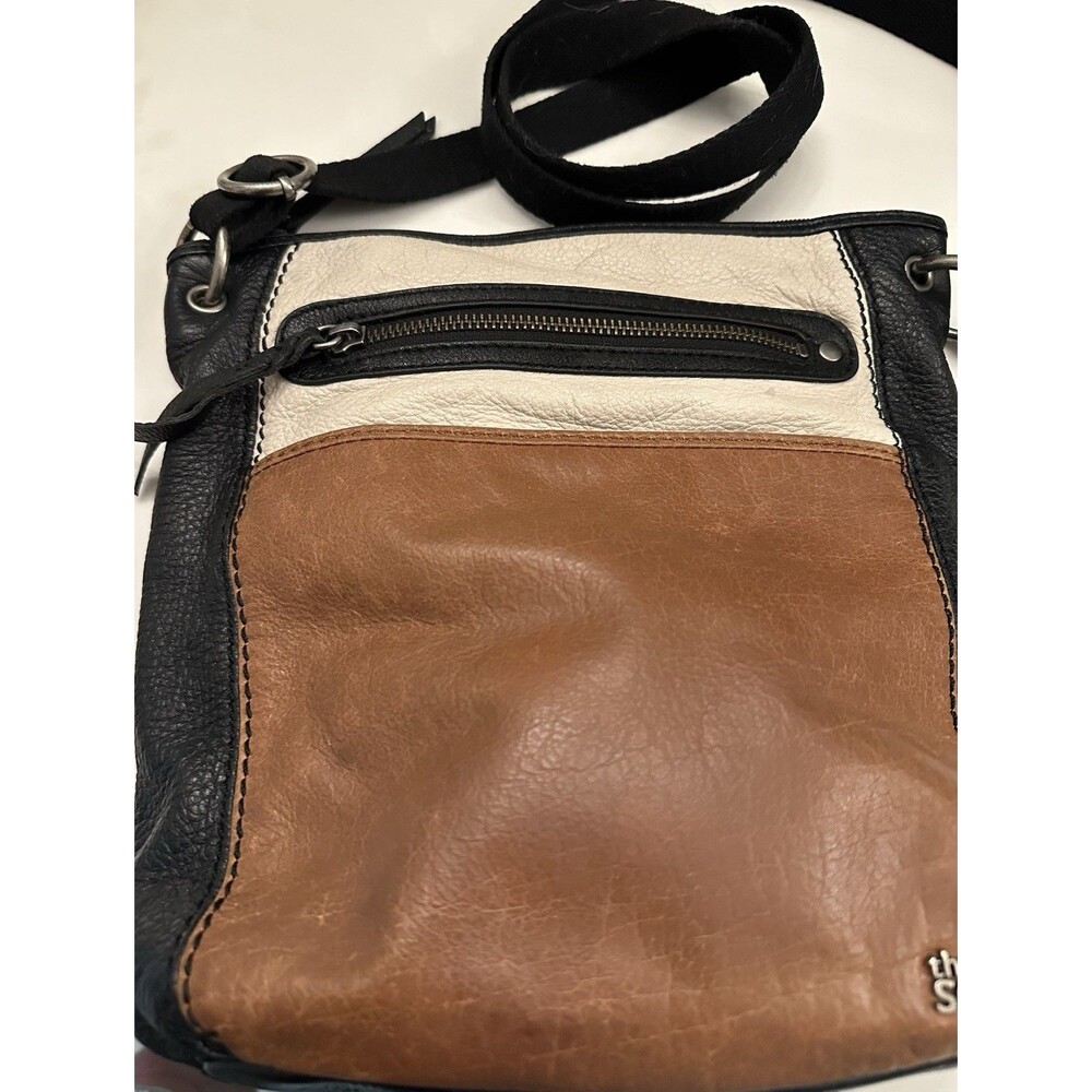 The Sak laurel genuine leather crossbody medium purse color block brown black